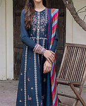 Jazmin Navy Slub Suit- Pakistani Winter Clothing