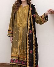 Jazmin Olive Khaddar Suit- Pakistani Winter Dress