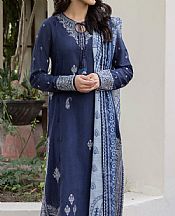Jazmin Denim Blue Slub Suit- Pakistani Winter Dress