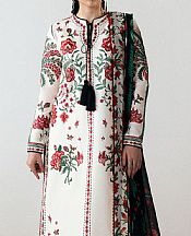Jugnu Off-white Cotton Suit- Pakistani Designer Lawn Suits