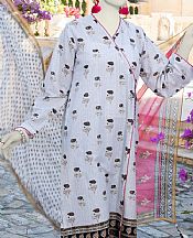 Junaid Jamshed Off-white Lawn Suit- Pakistani Lawn Dress
