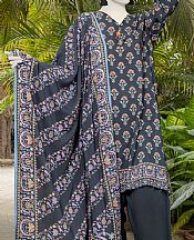 Junaid Jamshed Black Linen Suit- Pakistani Winter Dress
