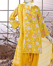Junaid Jamshed Yellow Lawn Suit- Pakistani Designer Lawn Suits