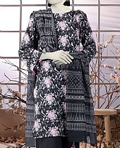Junaid Jamshed Black Lawn Suit- Pakistani Lawn Dress