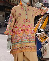 Junaid Jamshed Tan Lawn Suit (2 Pcs)- Pakistani Lawn Dress