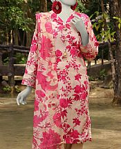 Junaid Jamshed Ivory/Pink Dobby Suit (2 Pcs)- Pakistani Designer Lawn Suits