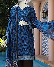 Junaid Jamshed Blue/Black Lawn Suit (2 Pcs)- Pakistani Designer Lawn Suits