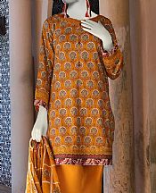 Junaid Jamshed Gold Yellow Lawn Suit (2 Pcs)- Pakistani Designer Lawn Suits