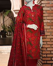 Junaid Jamshed Scarlet  Lawn Suit (2 Pcs)- Pakistani Lawn Dress