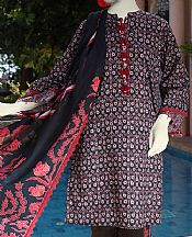 Junaid Jamshed Black Lawn Suit (2 Pcs)- Pakistani Lawn Dress