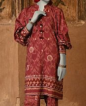 Junaid Jamshed Auburn Red Lawn Suit (2 Pcs)- Pakistani Designer Lawn Suits