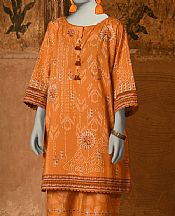 Junaid Jamshed Orange Lawn Suit (2 Pcs)- Pakistani Lawn Dress