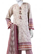 Junaid Jamshed White/Pink Lawn Suit- Pakistani Designer Lawn Suits
