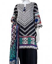 Junaid Jamshed Black Lawn Suit- Pakistani Lawn Dress
