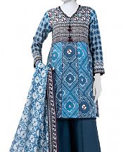 Junaid Jamshed Turquoise/Blue Lawn Suit- Pakistani Lawn Dress