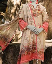 Junaid Jamshed Tan Lawn Suit- Pakistani Designer Lawn Suits