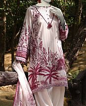 Junaid Jamshed White Lawn Suit (2 Pcs)- Pakistani Designer Lawn Suits