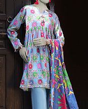 Junaid Jamshed Cadet Blue Lawn Suit- Pakistani Lawn Dress