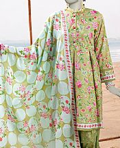 Junaid Jamshed Moss Green Lawn Suit- Pakistani Designer Lawn Suits