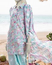 Junaid Jamshed Baby Blue Lawn Suit- Pakistani Lawn Dress