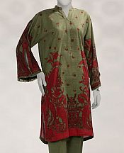 Junaid Jamshed Green Khaddar Suit (2 Pcs)- Pakistani Winter Clothing