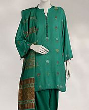 Junaid Jamshed Emerald Green Linen Suit- Pakistani Winter Clothing