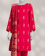 Junaid Jamshed Carmine Linen Suit- Pakistani Winter Dress