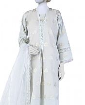 Junaid Jamshed Ash White Lawn Suit (2 Pcs)- Pakistani Lawn Dress