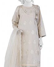Junaid Jamshed Light Beige Lawn Suit (2 Pcs)- Pakistani Lawn Dress