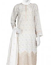 Junaid Jamshed Off-white Lawn Suit- Pakistani Lawn Dress