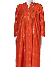 Junaid Jamshed Bright Orange Lawn Suit (2 Pcs)- Pakistani Designer Lawn Suits