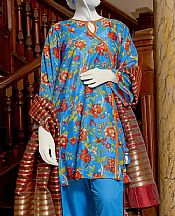 Junaid Jamshed True Blue Lawn Suit (2 Pcs)- Pakistani Lawn Dress