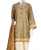 Asparagus Green Lawn Suit (2 Pcs)- Pakistani Designer Lawn Dress