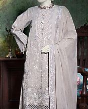 Junaid Jamshed Grey Nickel Organza Suit- Pakistani Chiffon Dress