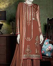 Junaid Jamshed Bronze Organza Suit- Pakistani Chiffon Dress