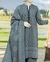 Junaid Jamshed Dark Grey Jacquard Suit- Pakistani Winter Dress
