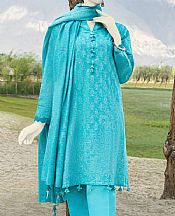 Junaid Jamshed Aqua Jacquard Suit- Pakistani Winter Dress