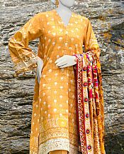 Junaid Jamshed Mustard Jacquard Suit- Pakistani Winter Dress