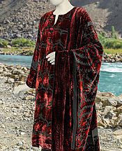 Junaid Jamshed Maroon/Black Palachi Suit- Pakistani Winter Dress