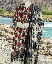 Junaid Jamshed Ivory/Balck Palachi Suit- Pakistani Winter Dress