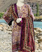Junaid Jamshed Tan/Purple Palachi Suit- Pakistani Winter Dress