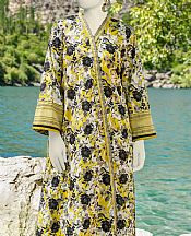 Junaid Jamshed Yellow/Black Cambric Suit (2 Pcs)- Pakistani Winter Dress