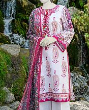 Junaid Jamshed White/Pink Cambric Suit (2 Pcs)- Pakistani Winter Dress