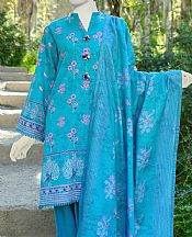Junaid Jamshed Cerulean Blue Khaddar Suit- Pakistani Winter Clothing
