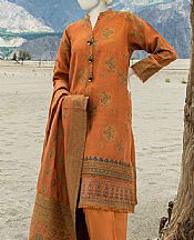 Junaid Jamshed Orange Jacquard Suit