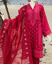 Junaid Jamshed Scarlet Jacquard Suit- Pakistani Winter Dress
