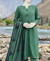 Junaid Jamshed Viridian Green Acrylic Suit- Pakistani Winter Dress