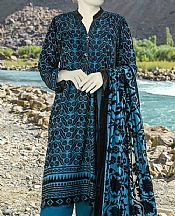 Junaid Jamshed Teal Blue Palachi Suit- Pakistani Winter Clothing