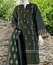 Junaid Jamshed Army Green Khaddar Suit- Pakistani Winter Dress