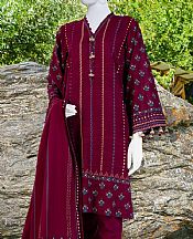 Junaid Jamshed Crimson Khaddar Suit- Pakistani Winter Clothing